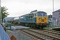 a class 56 tanks train at Smithy Bridge 19 August 1985 RS Greenwood
